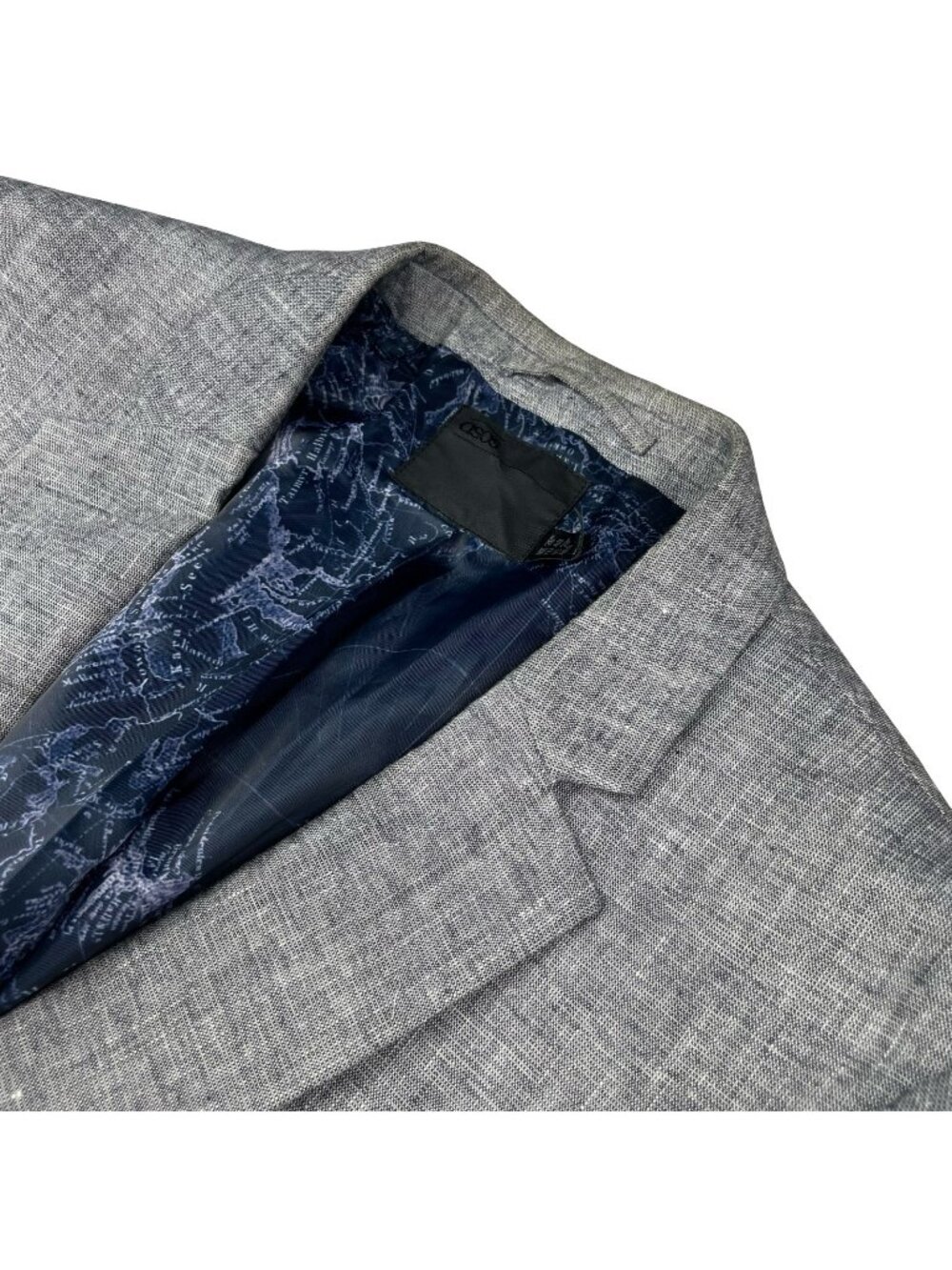 ASOS Men’s Linen Blend 1-Button Slim Fit Blazer Blue • 38R